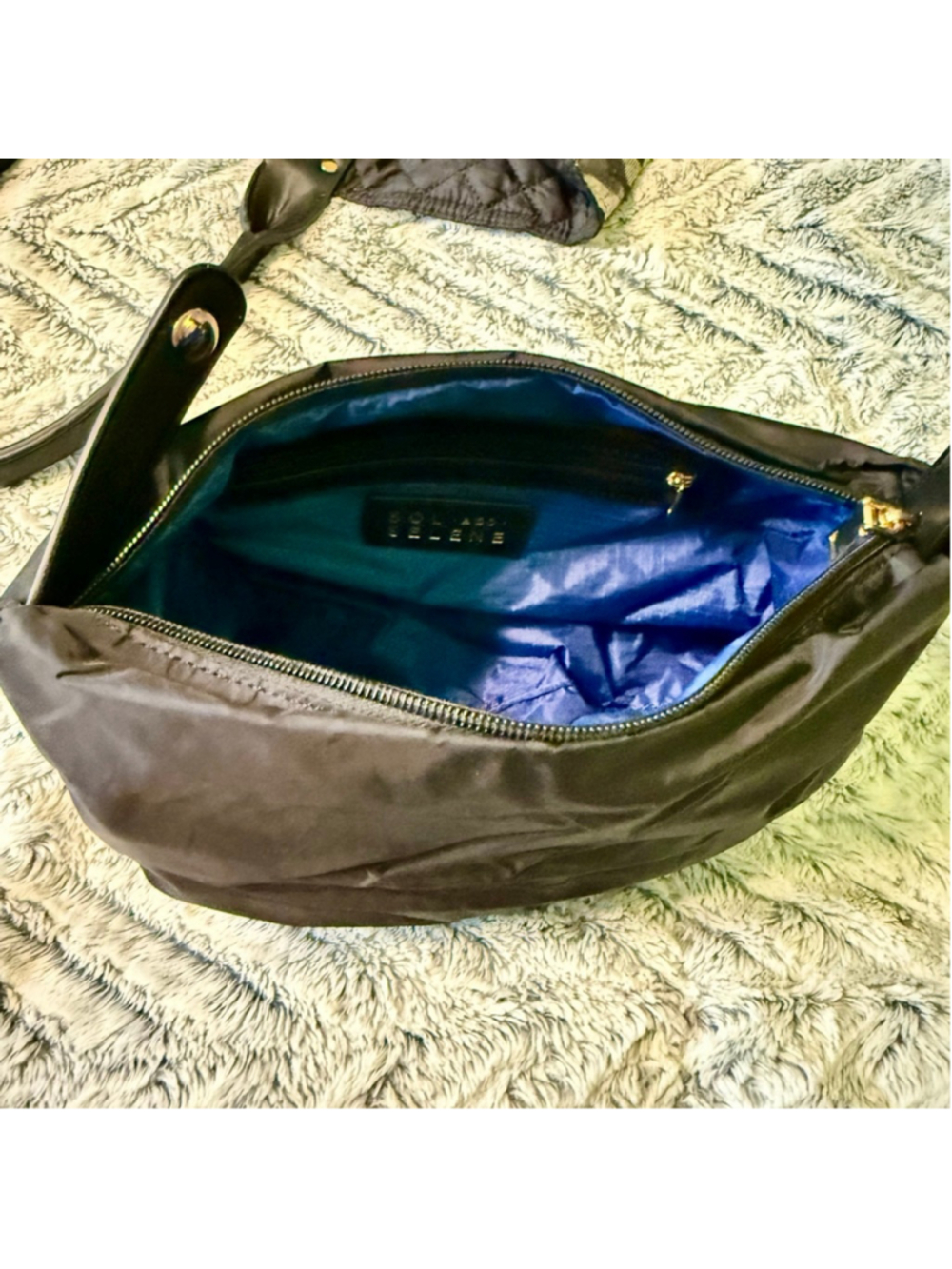 NEW Sol And Selene It Girl Camo Tote Reversible Metallic Black Gold Green NWOT - Picture 10 of 16